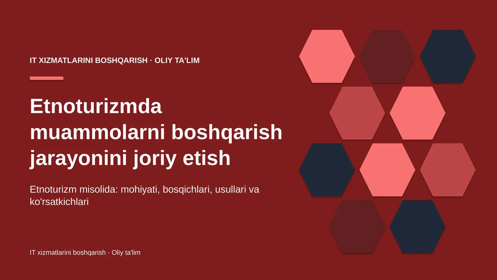 Etnoturizmda muammolarni boshqarish jarayonini joriy etish 1