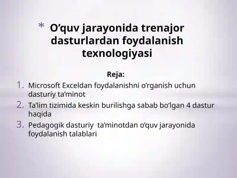 Microsoft Excel dan foydalanishni o'rganish uchun dasturiy ta'minot