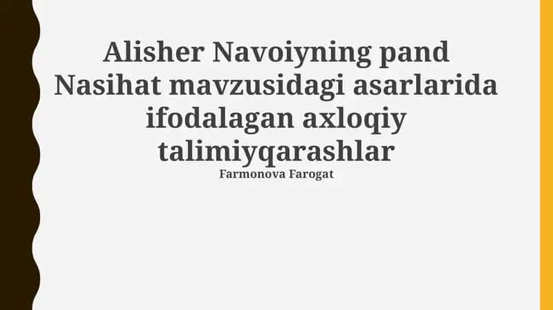 Nasihat va Pand-nasihatning Adabiy-Badiiy Ifodasi 1