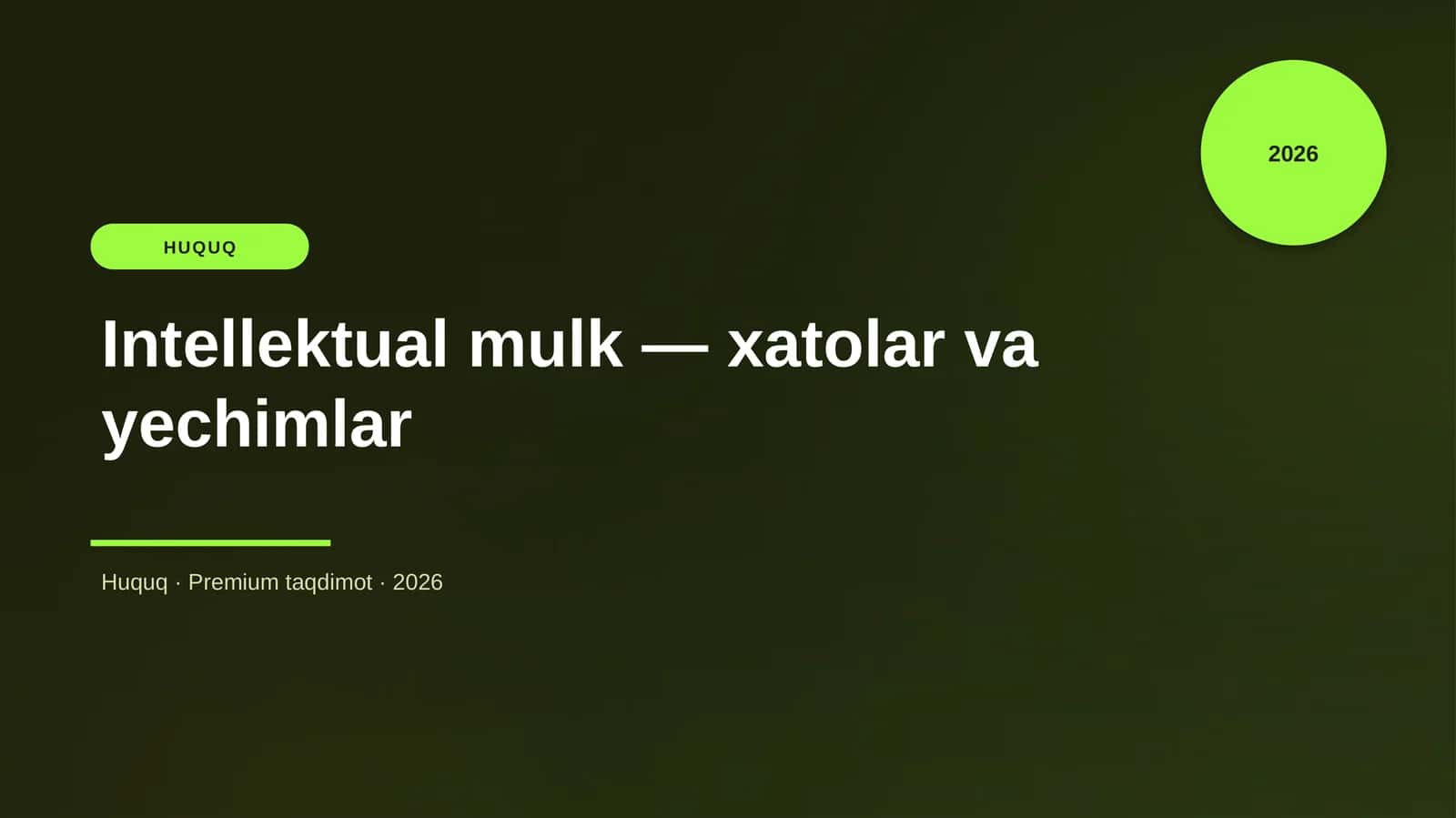 Intellektual mulk — xatolar va yechimlar 1
