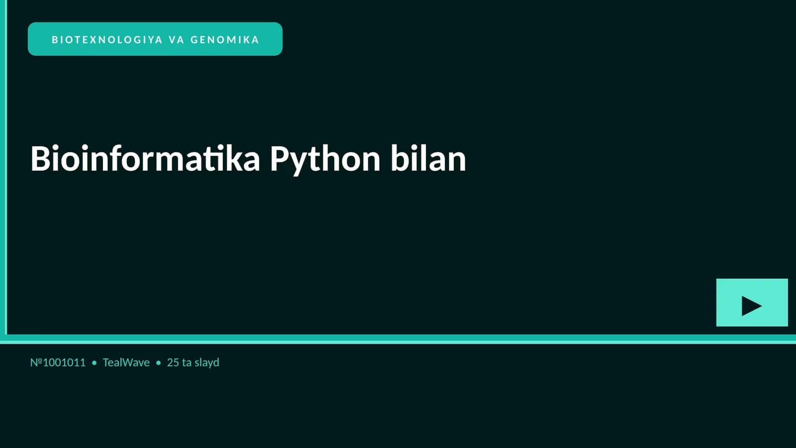Bioinformatika Python bilan 1