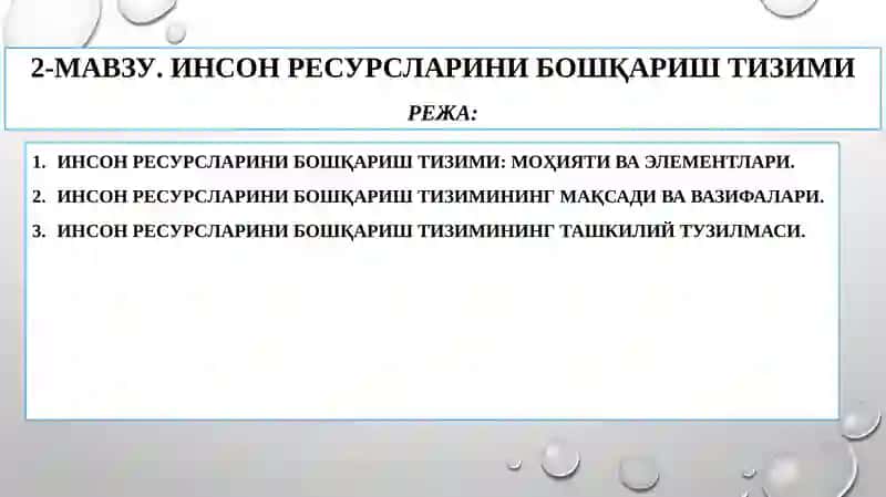 Инсон ресурсларини бошқариш тизими