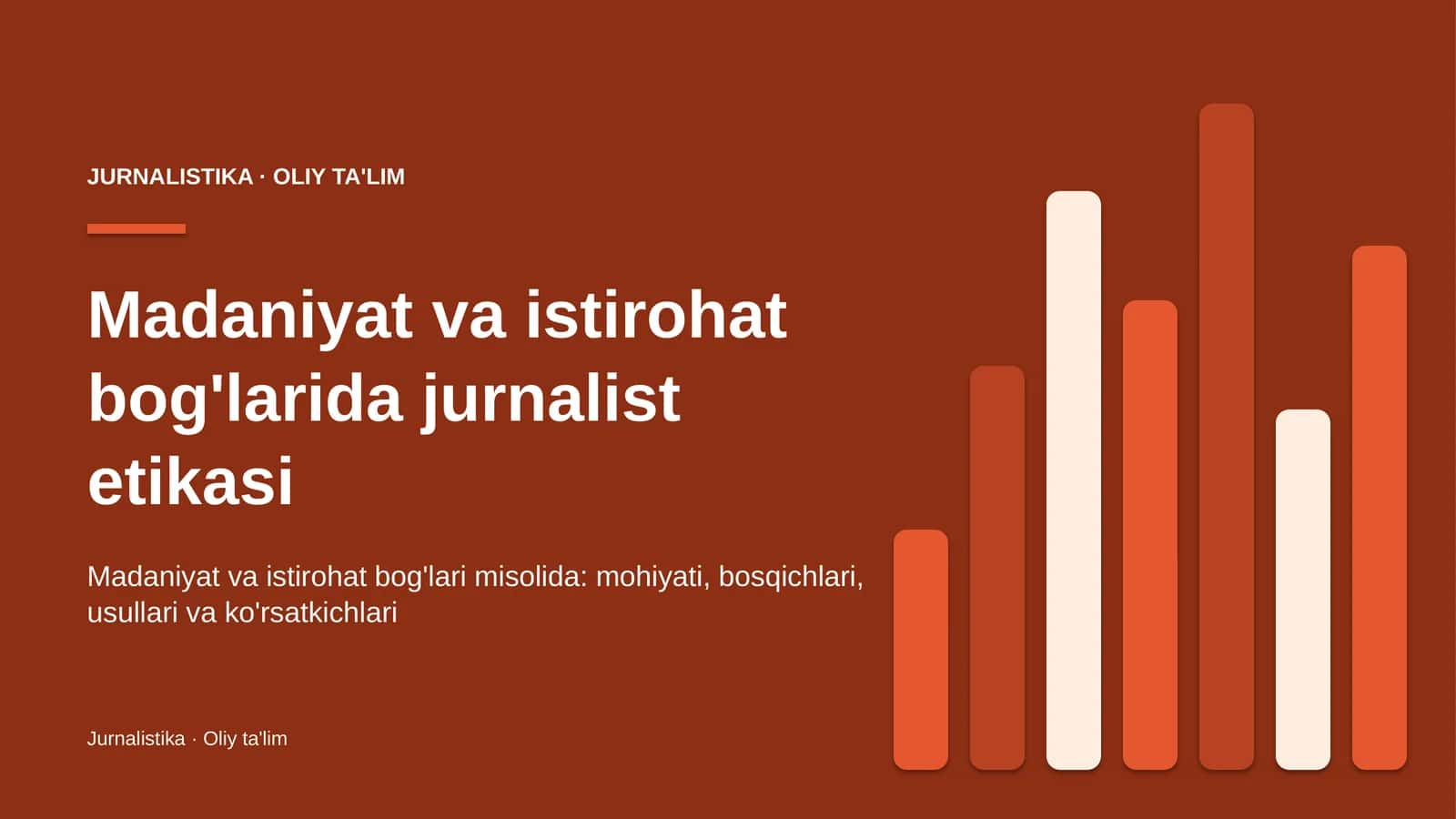 Madaniyat va istirohat bog'larida jurnalist etikasi 1