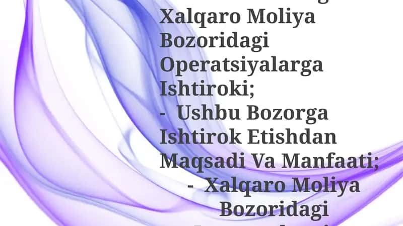 Xalqaro Moliya Bozori Ishtirokchilarini Quyidagi Xususiyatlar Bo’Yicha Klaster Ko’Rinishida Tasniflang 1