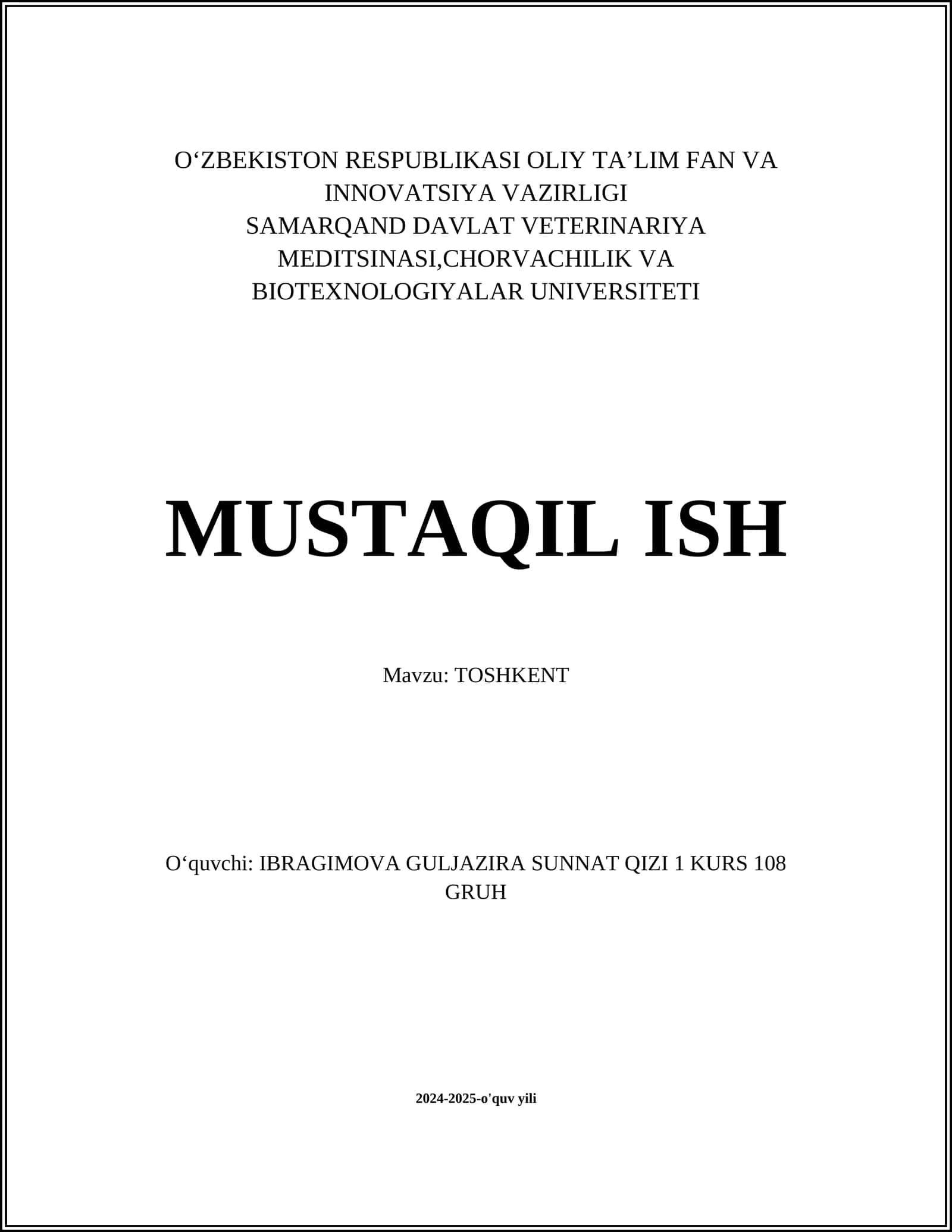 Tashkent History Course 1