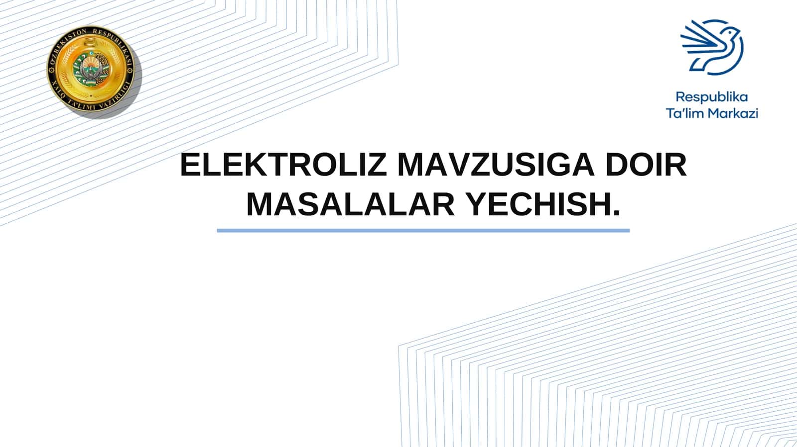Elektroliz mavzusiga doir masalalar yechish 1