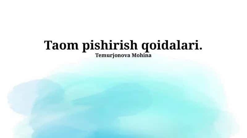 Xom Asal Haqida 1