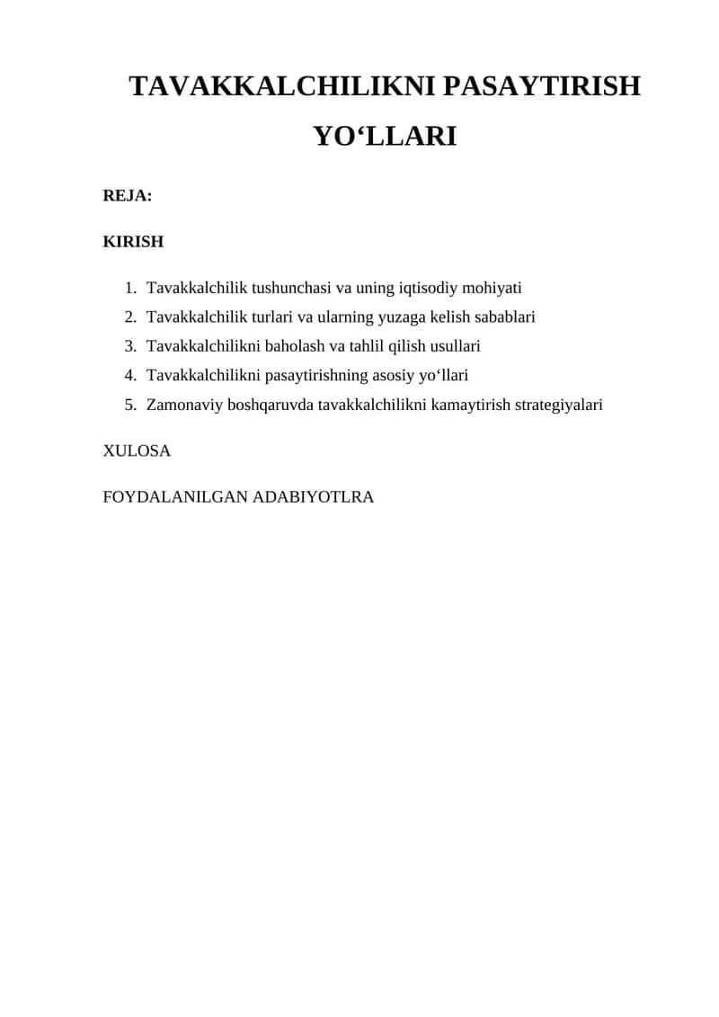 Tavakkalchilikni pasaytirish yo‘llari 1