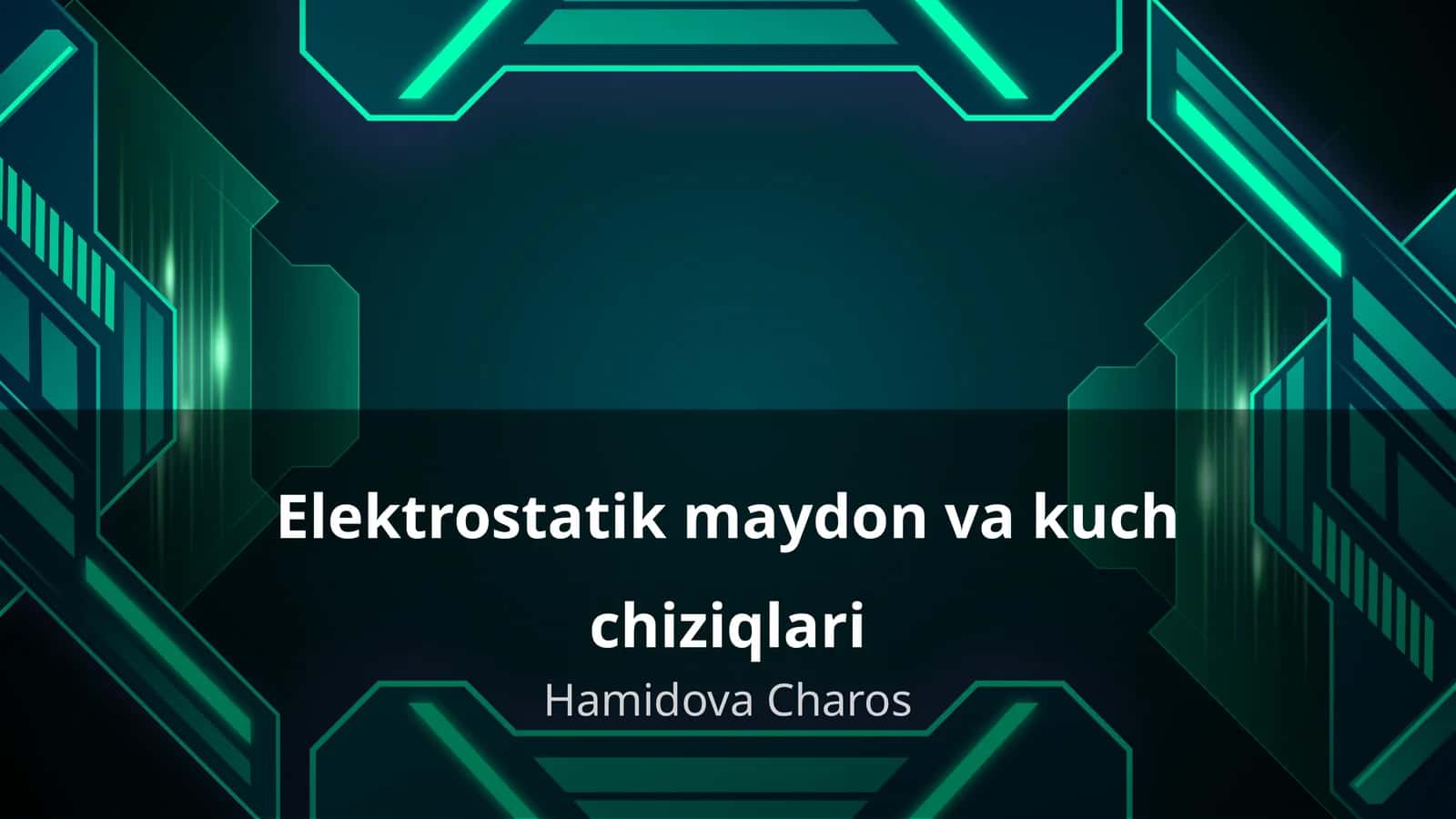 Elektrostatik maydon va kuch chiziqlari 1