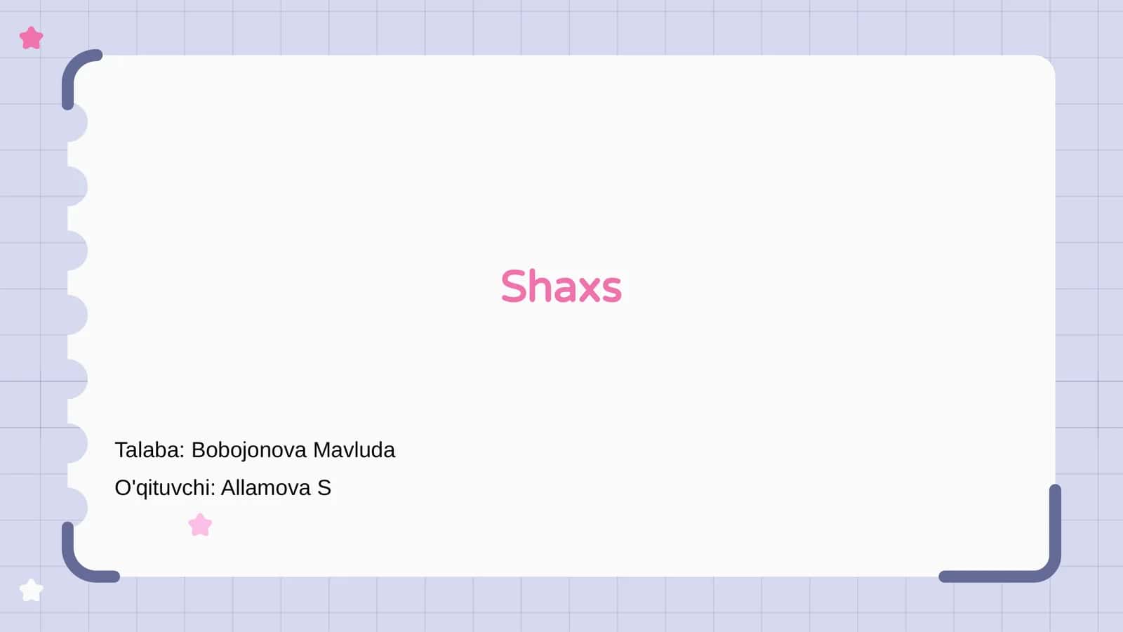 Shaxs nima? 1