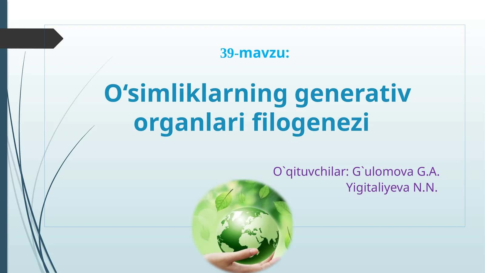 O‘simliklarning generativ organlari filogenezi 1