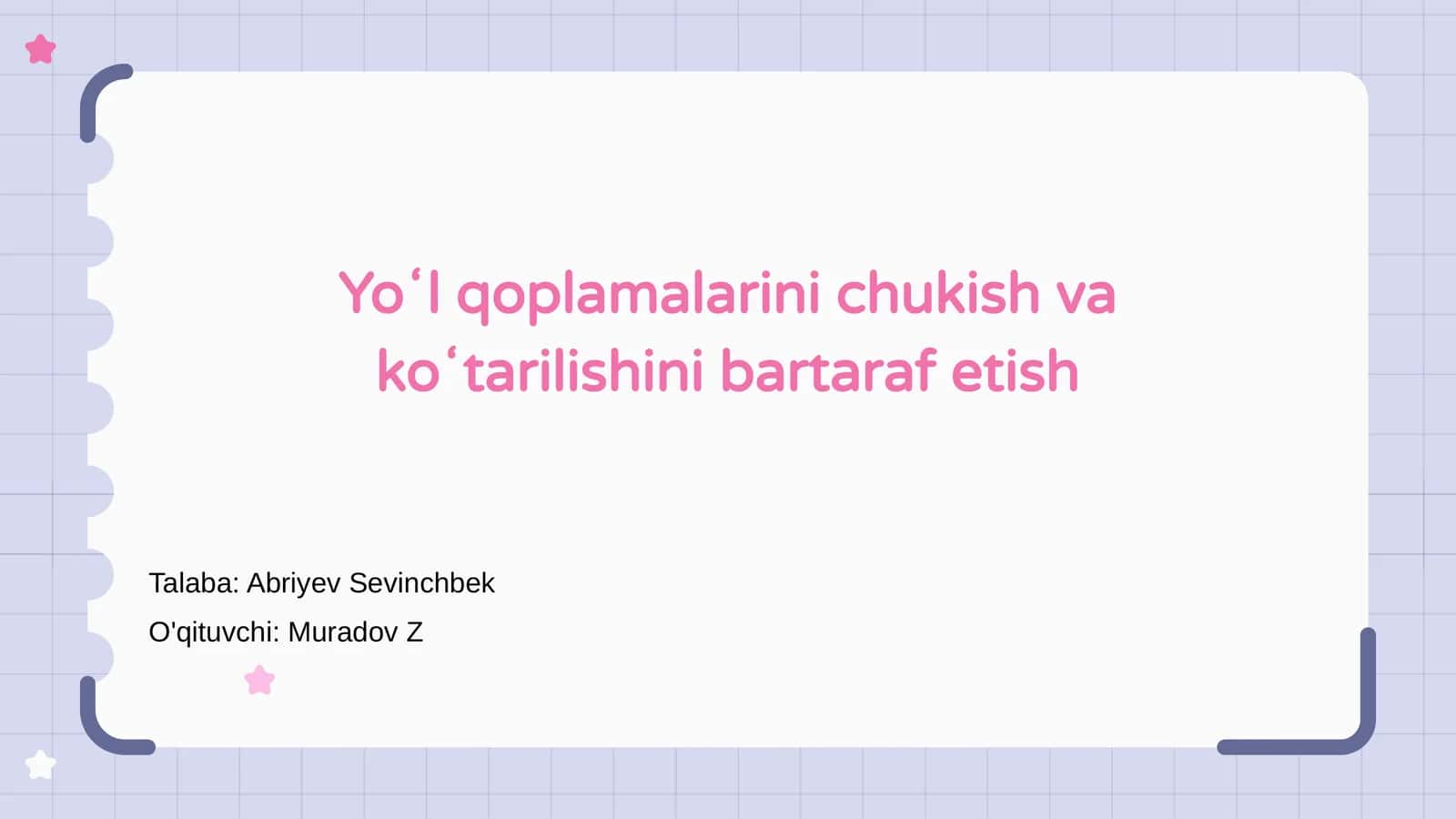 Yo'q oʻqitish 1