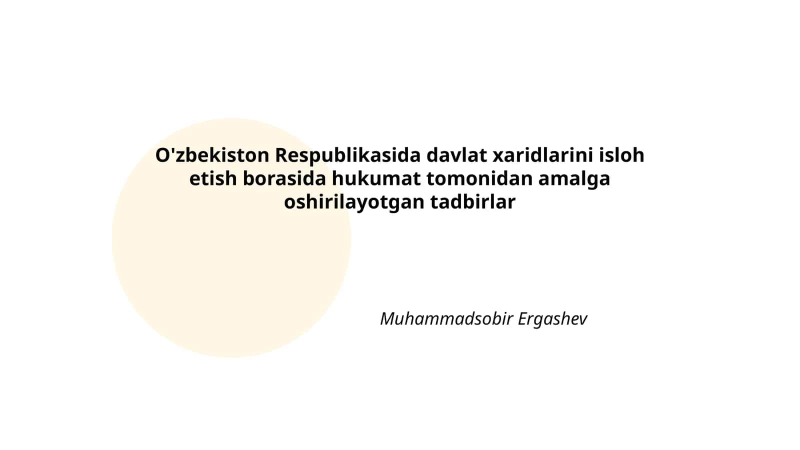 Davlat xaridlari tizimini isloh etish strategiyasi 1