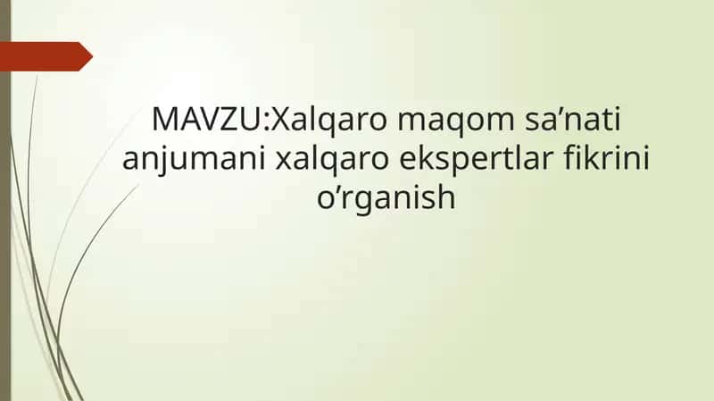 Xalqaro maqom sanati 1