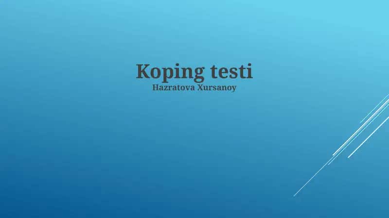 Koping testi 1