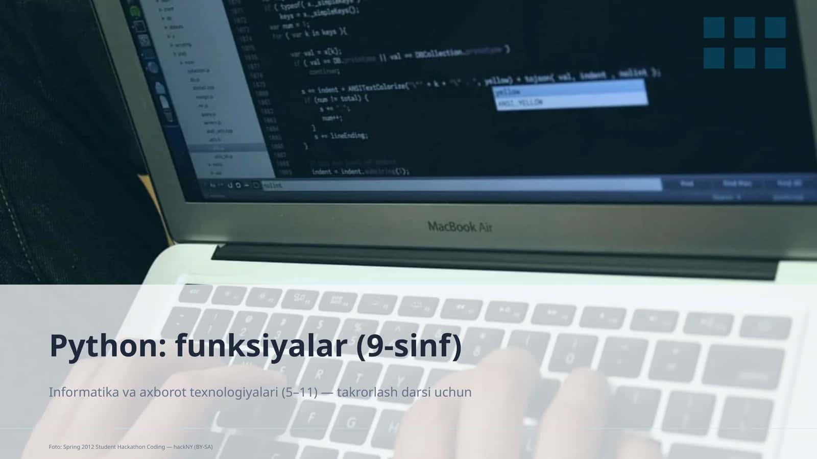 Python: funksiyalar (9-sinf) 1