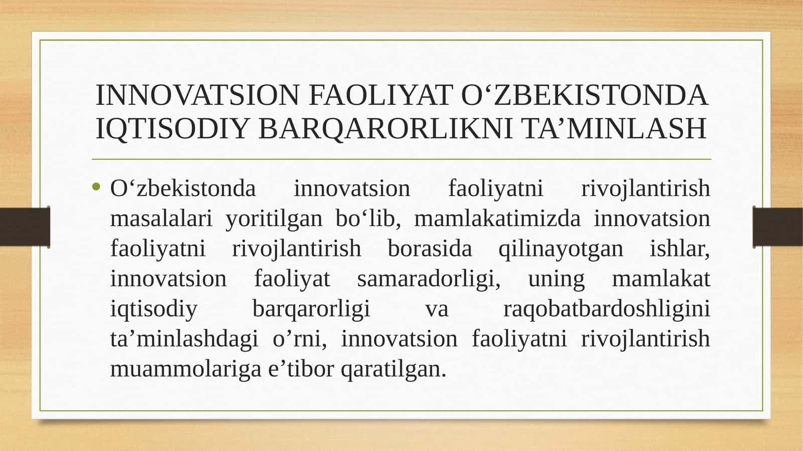 O'zbekistonda iqtisodiy barqarorlikni ta'minlash 1