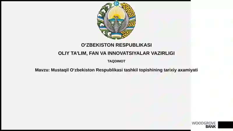 Oʻzbekiston Respublikasi tashkilot topishi 1