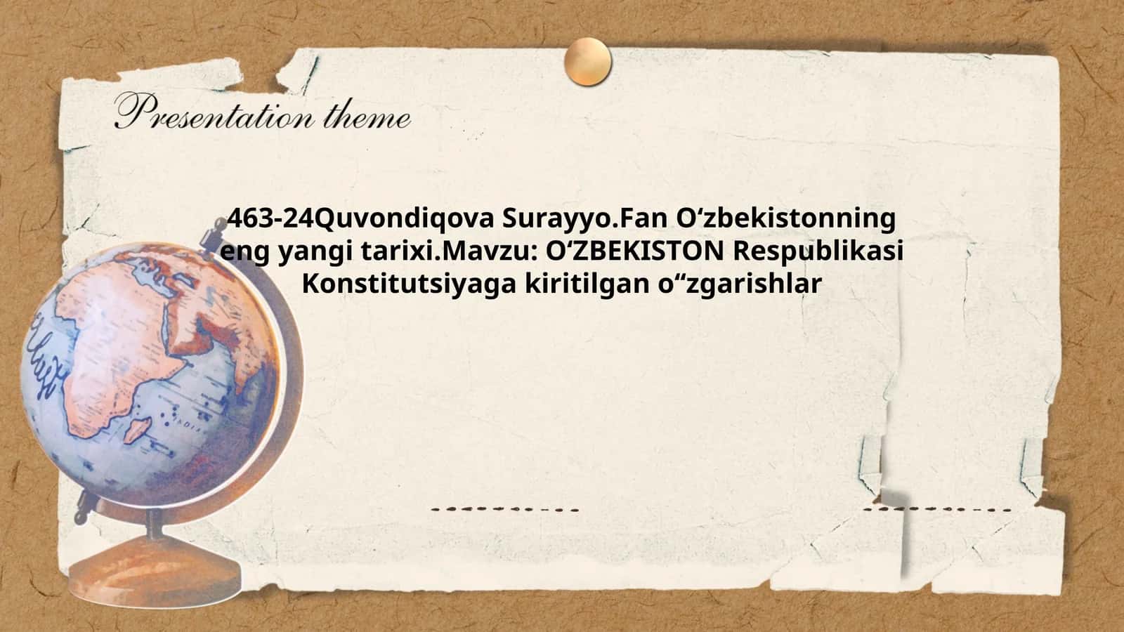 OʻZBEKISTON Respublikasi Konstitutsiyaga kiritilgan oʻʻzgarishlar 1