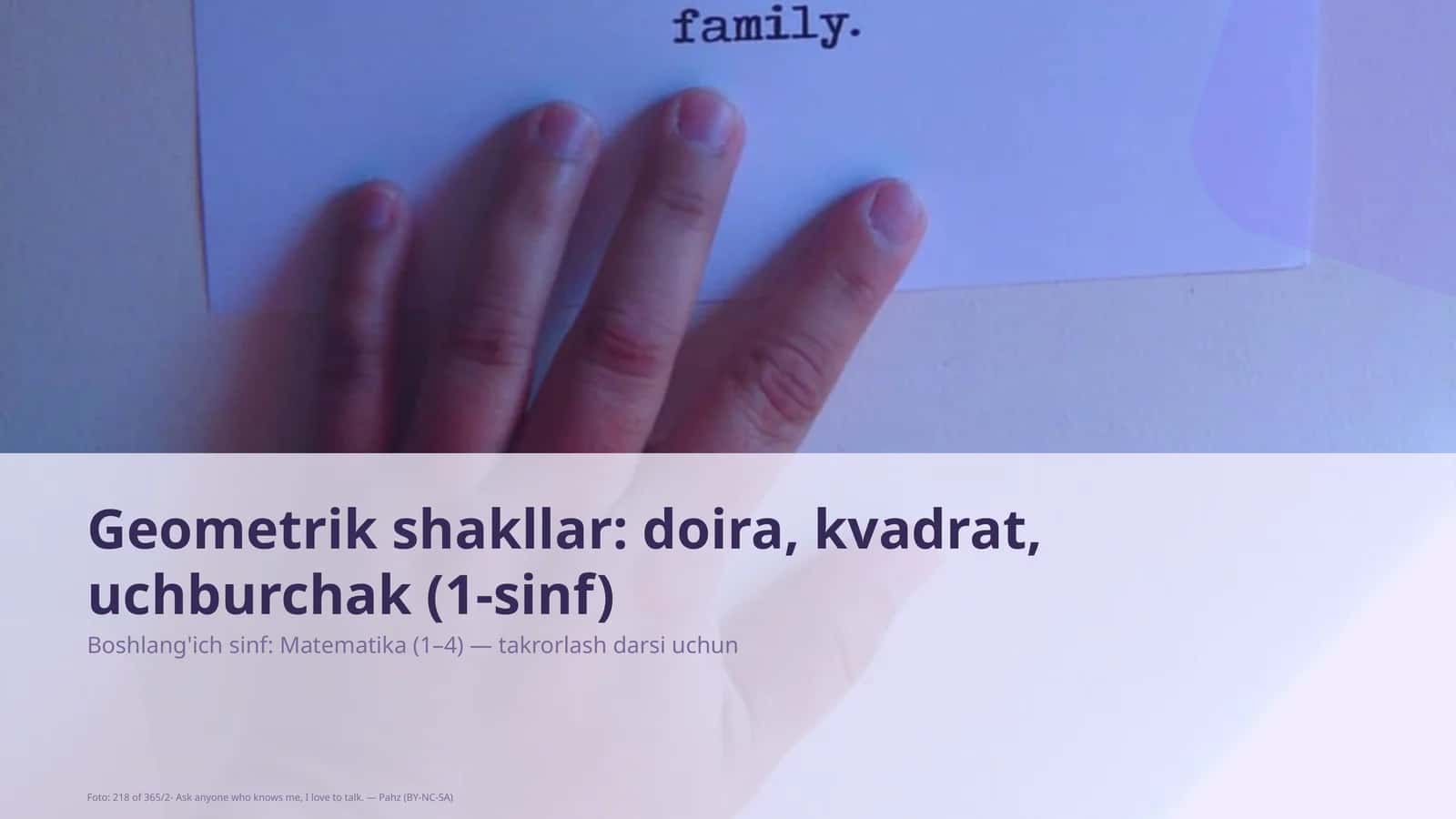 Geometrik shakllar: doira, kvadrat, uchburchak (1-sinf) 1