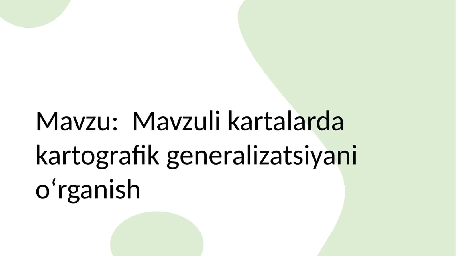 Kartografik Generalizatsiya 1