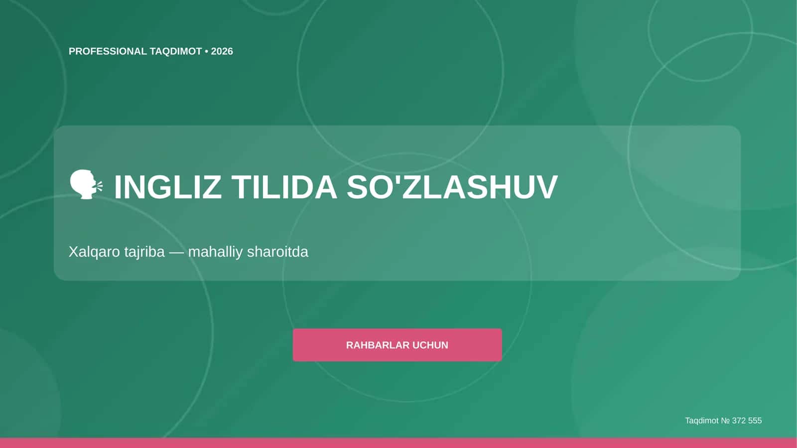 INGLIZ TILIDA SO'ZLASHUV 1