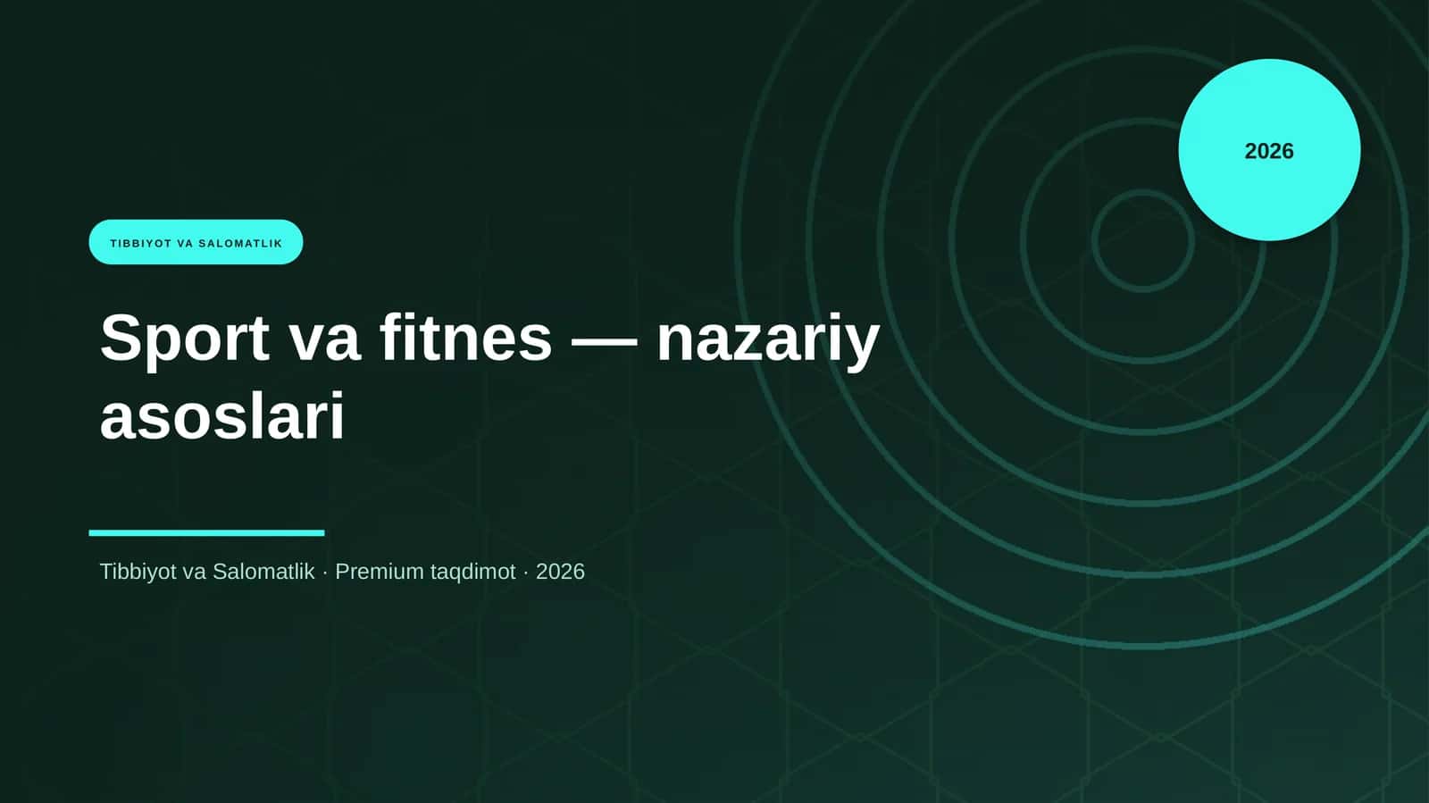 Sport va fitnes - nazariy asoslari 1