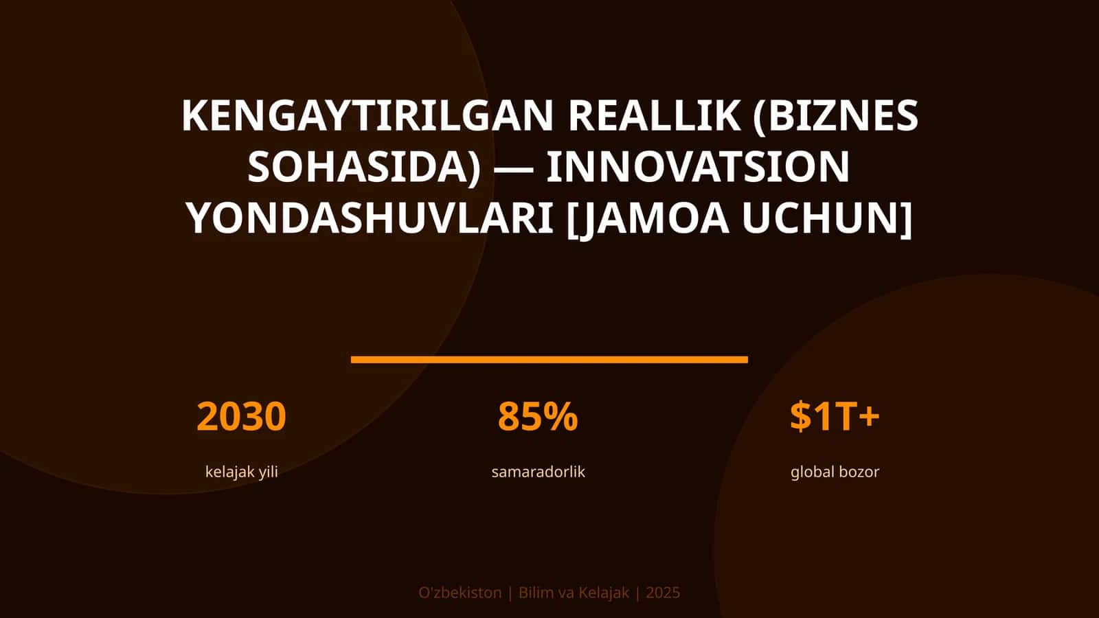 Kengaytirilgan reallik (biznes sohasida) — innovatsion yondashuvlari [jamoa uchun] 1