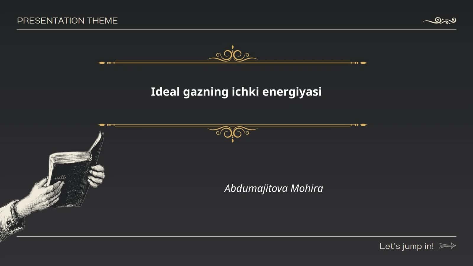 Ideal gazning ichki energiyasi 1