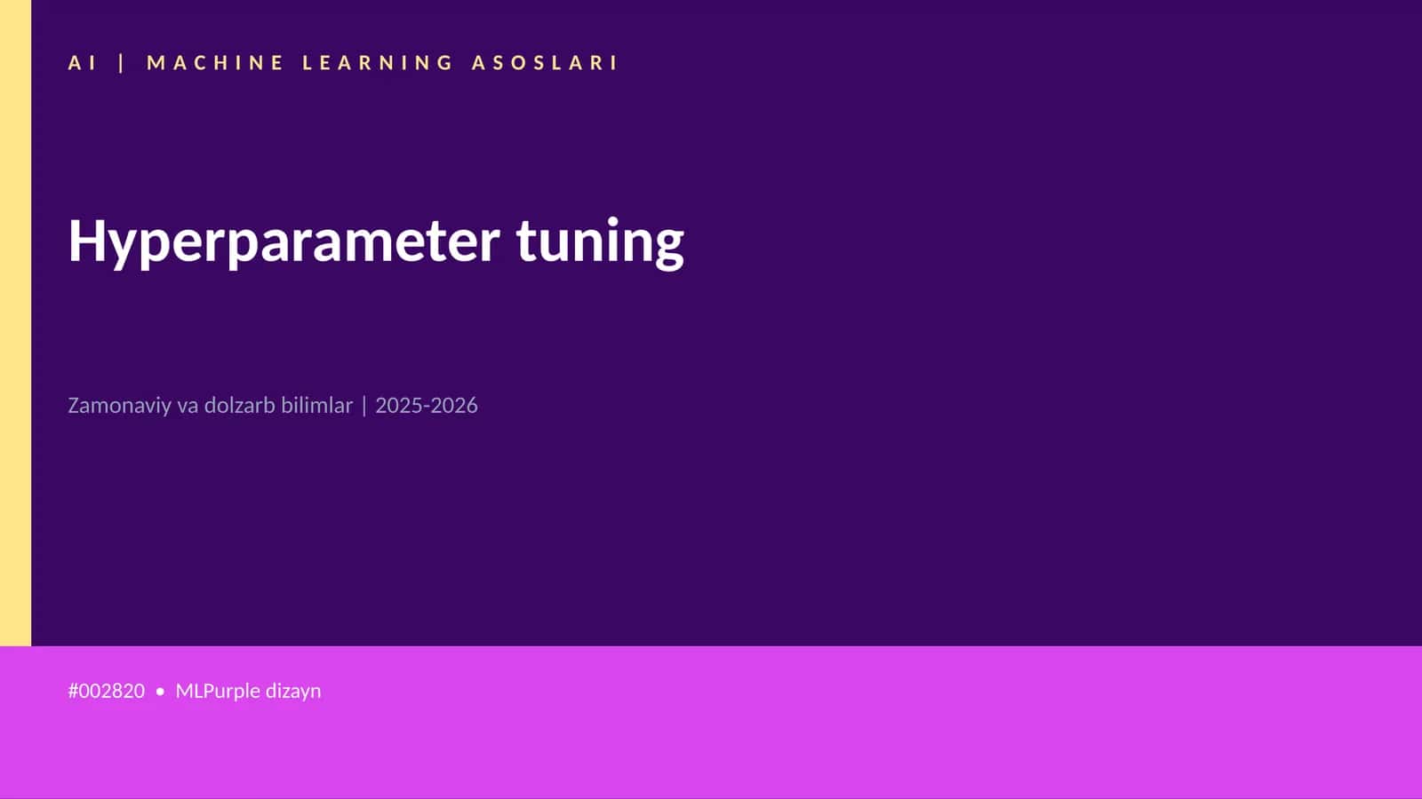 AI | MACHINE LEARNING ASOSLARI 1