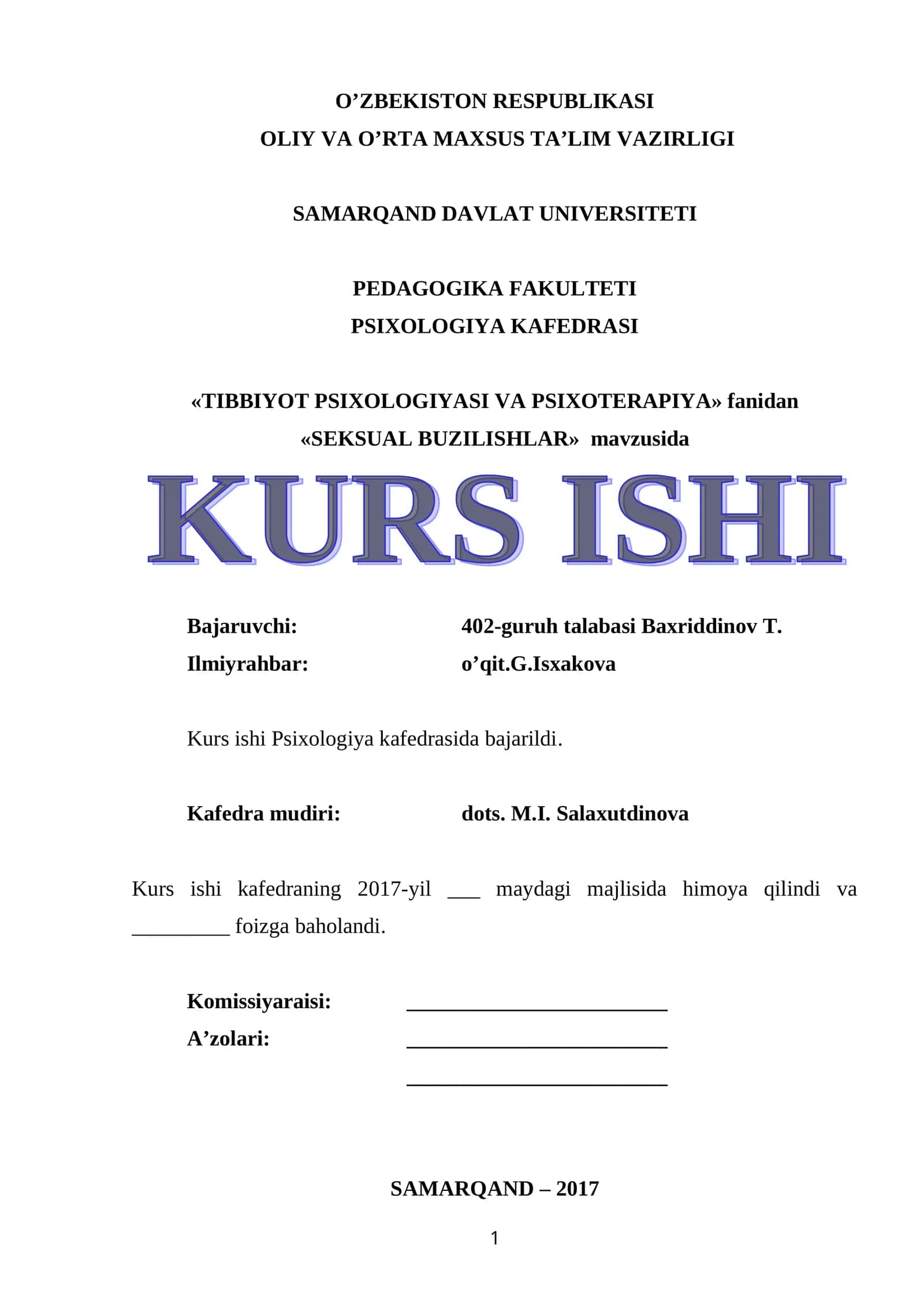«SEKSUAL BUZILISHLAR» 1