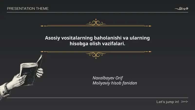 Аsоsiy vоsitаlаrning bаhоlаnishi vа ulаrning hisоbgа оlish vаzifаlаri. 1
