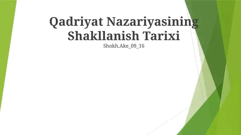 Qadriyat Nazariyasining Shakllanish Tarixi 1