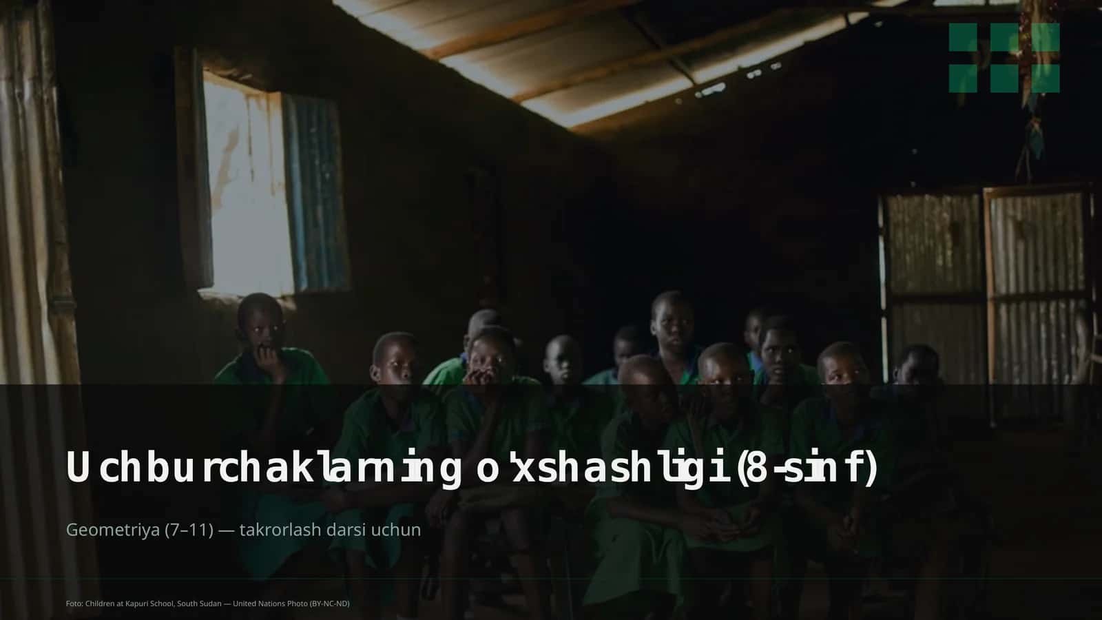 Uchburchaklarning o'xshashligi (8-sinf) 1