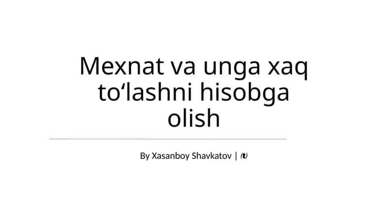 To'lov hisobi 1