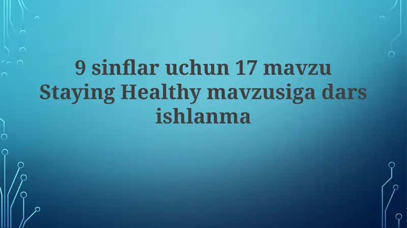 Staying Healthy 1