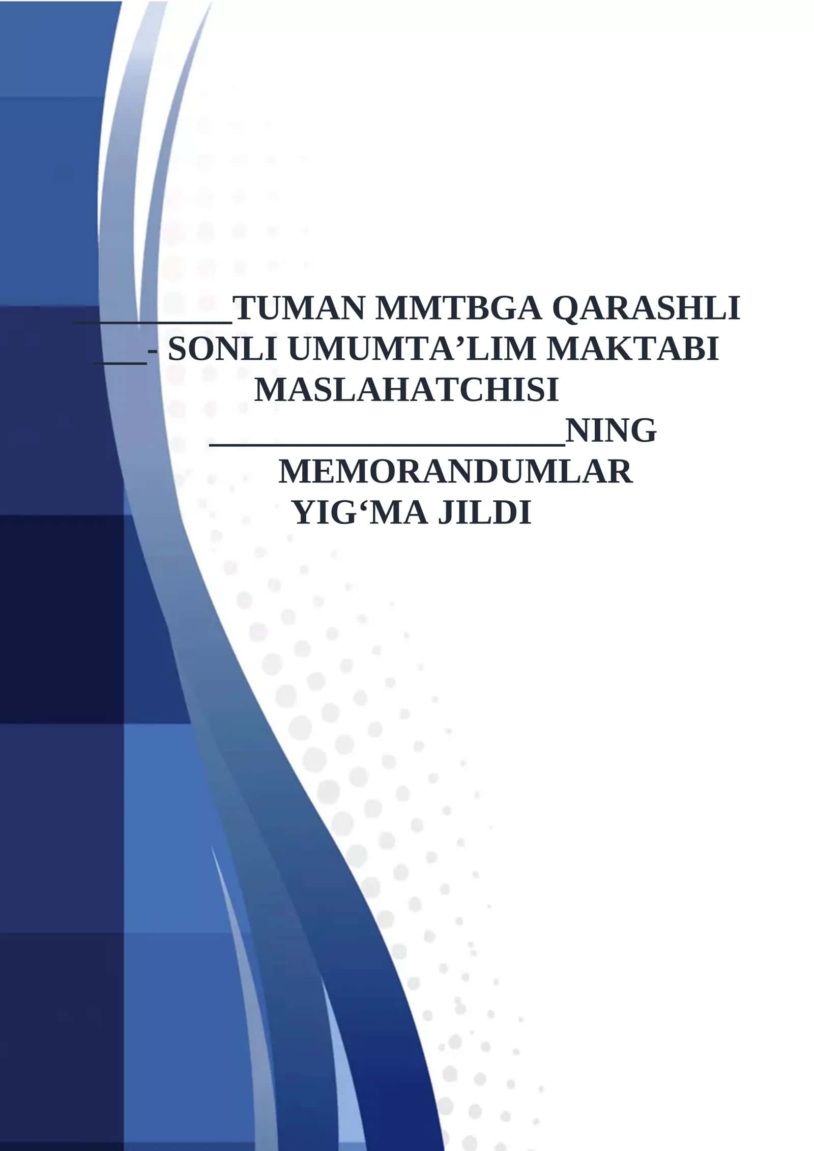 MEMORANDUMLAR YIG‘MA JILDI 1