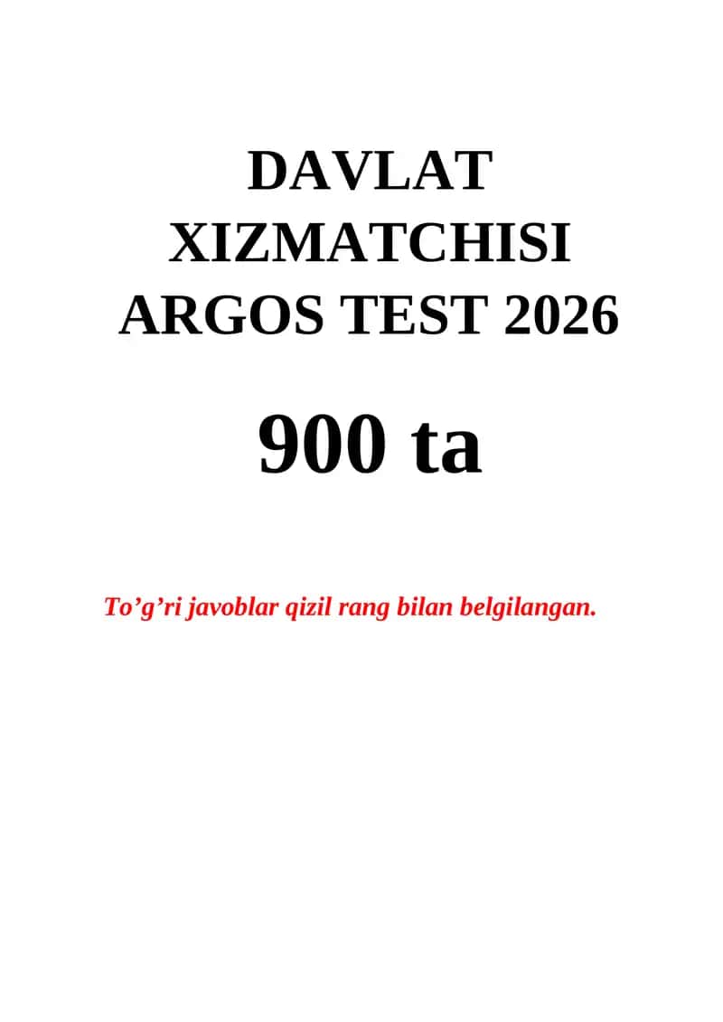 DAVLAT XIZMATCHISI ARGOS TEST 2026 1