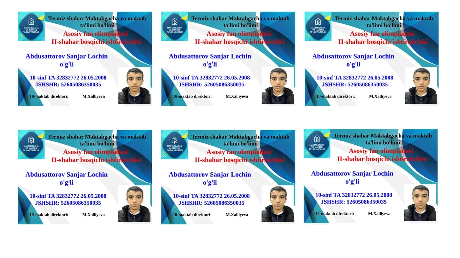 Abdusattorov Sanjar Lochino‘g‘li 1