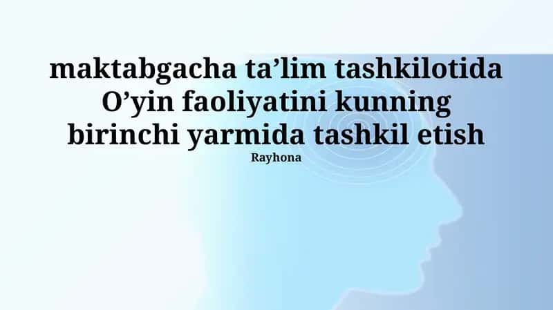 O'yin faoliyatlarini tashkil etishning nazariy asoslari 1