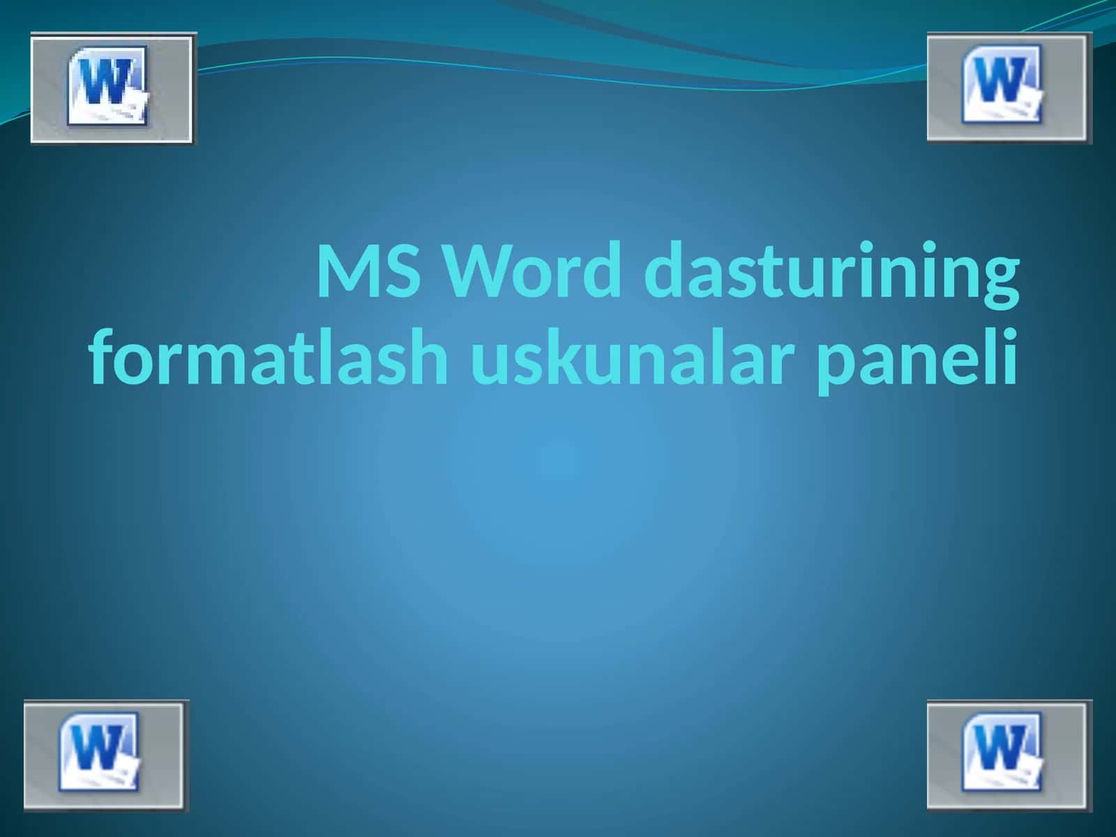 Formatlash uskunalari paneli 1