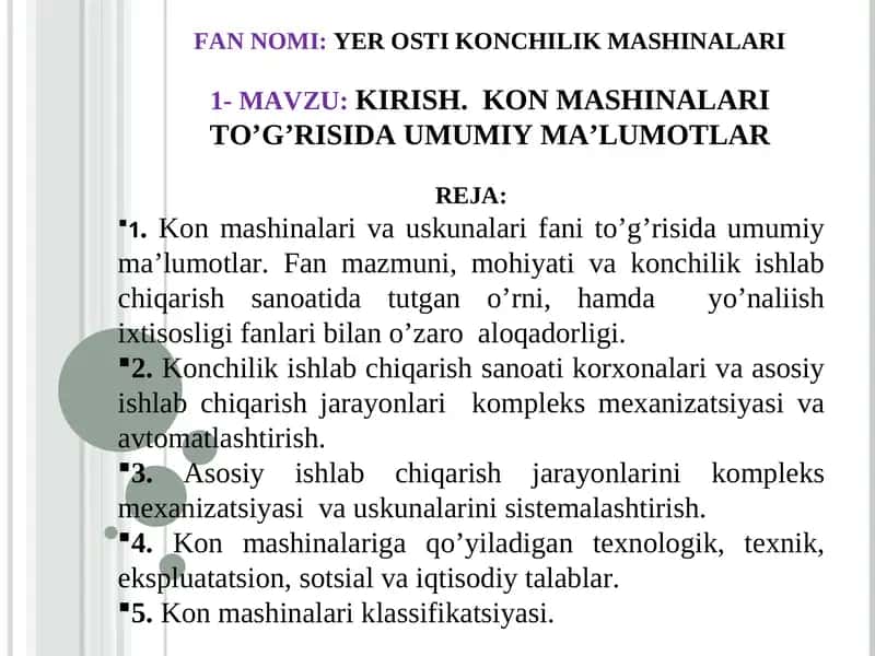 YER OSTI KONCHILIK MASHINALARI 1