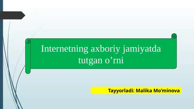 Internetning axboriy jamiyatda tutgano'rni 1