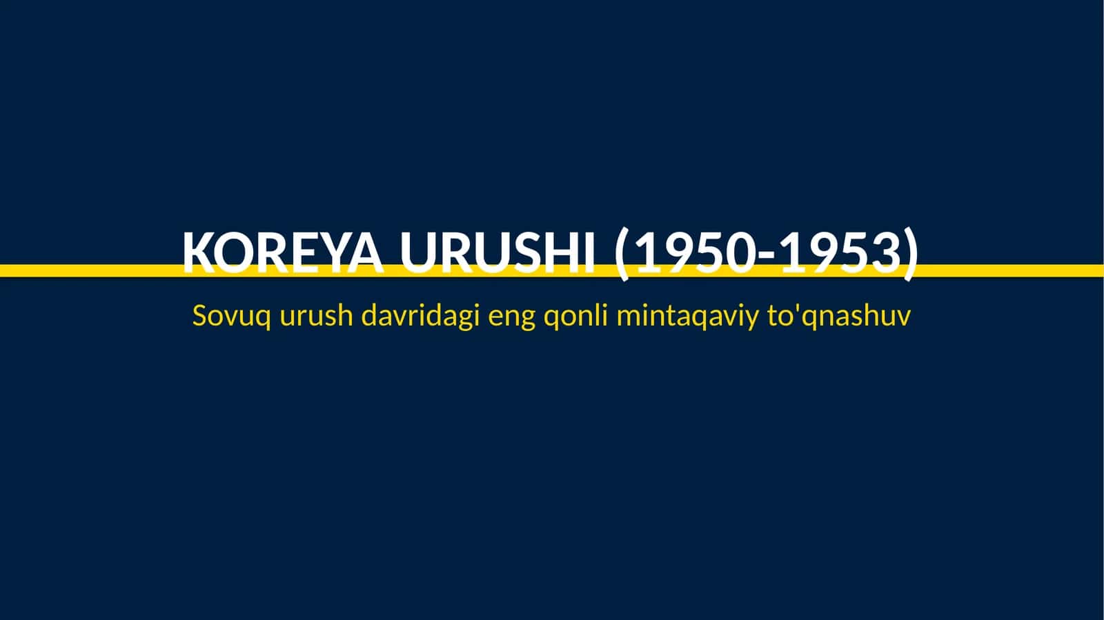 Koreya urushi (1950-1953) 1