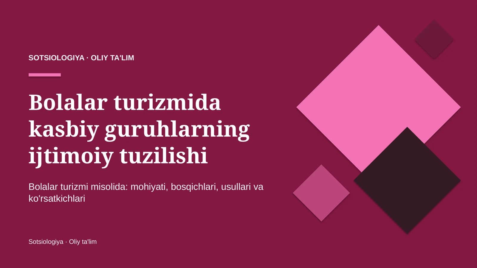 Bolalar turizmida kasbiy guruhlarning ijtimoiy tuzilishi 1