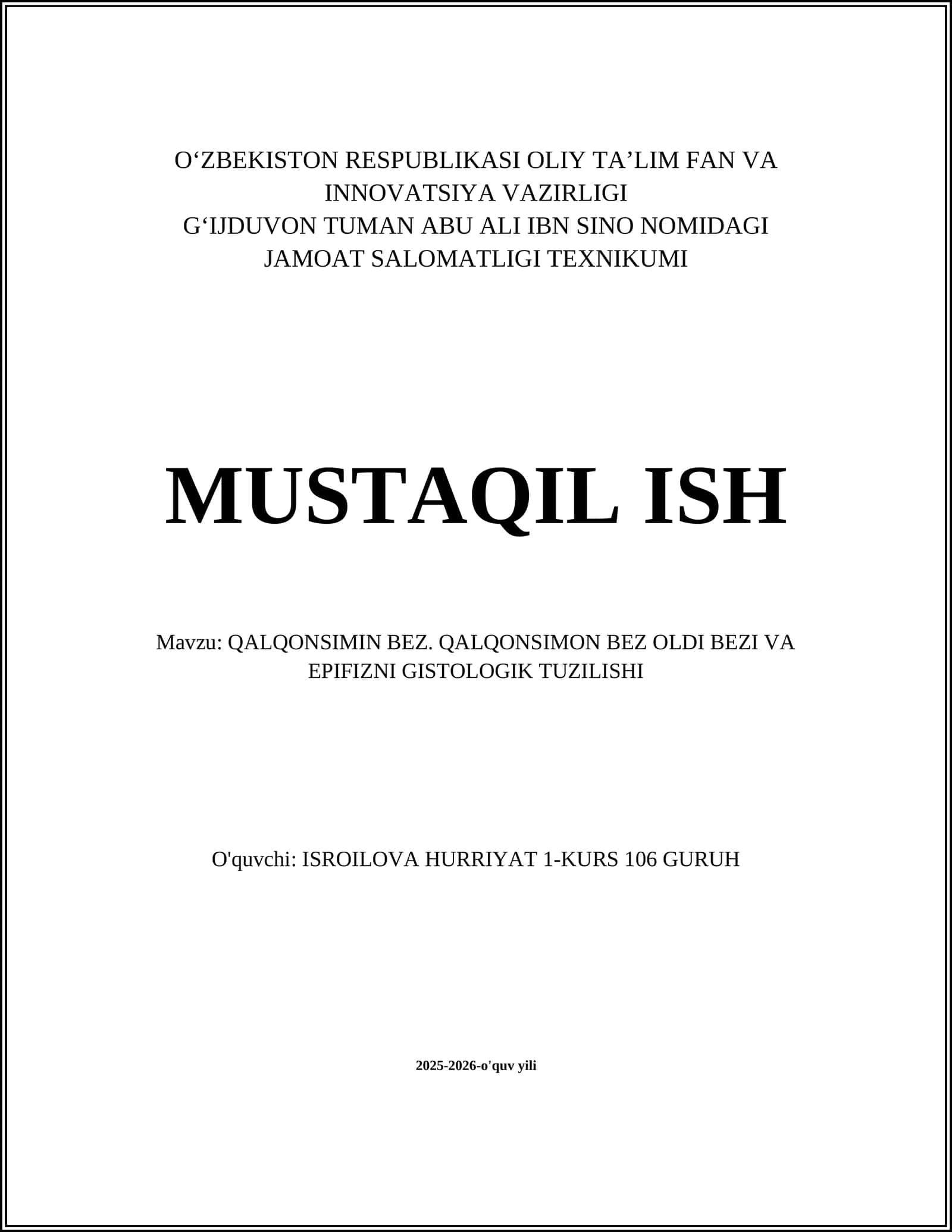 QALQONSIMIN BEZ. QALQONSIMON BEZ OLDI BEZI VA EPIFIZNI GISTOLOGIK TUZILISHI 1