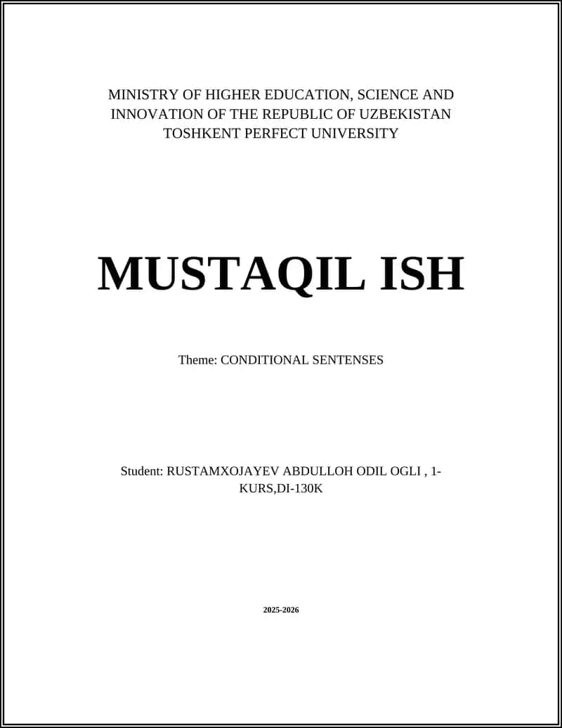 MUSTAQIL ISH 1