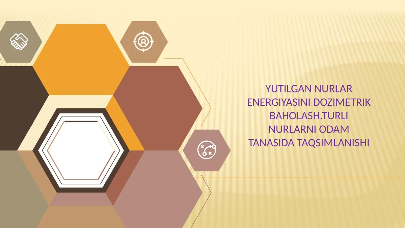 Yutilgan nurlar energiyasini dozimetrik baholash.Turli nurlarni odam tanasida taqsimlanishi 1
