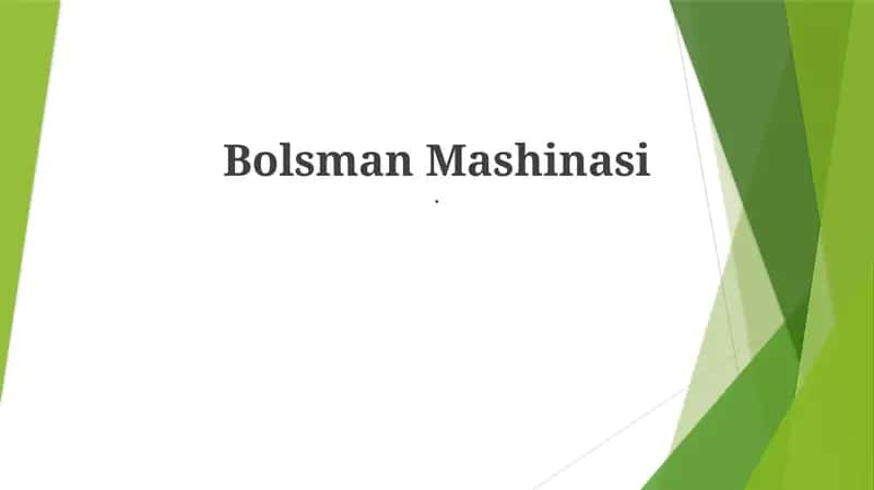 Boltzmann mashinalari 1