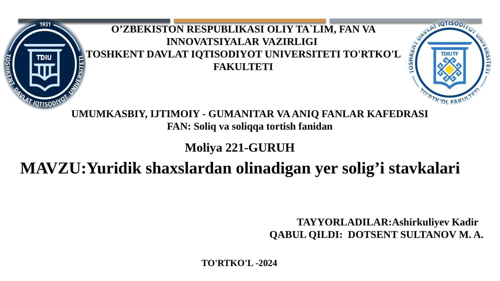Yer solig’i stavkasi 1